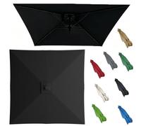 GJPXFR Toldo De Recambio Para Sombrilla Cuadrada, 8 Varillas 2.5x2.5m 3x3.0m Tela De Recambio Para Sombrilla De Jardín, Grande Cubierta De Repuesto De Parasol(Black,2.7x2.7m/8.8x8.8ft)