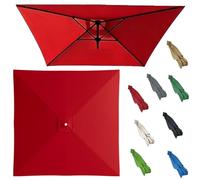 GJPXFR Toldo De Recambio Para Sombrilla Cuadrada, 8 Varillas 2.5x2.5m 3x3.0m Tela De Recambio Para Sombrilla De Jardín, Grande Cubierta De Repuesto De Parasol(Red,2.7x2.7m/8.8x8.8ft)