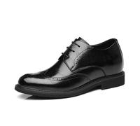 GjQibFL Zapatos de Vestir con Alzas para Hombre, Zapatos Oxford Invisibles de 2,36" con Aumento de Altura, Zapatos de Cuero con Cordones, Antideslizantes, para Caminar y para Negocios