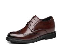 GjQibFL Zapatos de Vestir con Alzas para Hombre, Zapatos Oxford Invisibles de 2,36" con Aumento de Altura, Zapatos de Cuero con Cordones, Antideslizantes, para Caminar y para Negocios