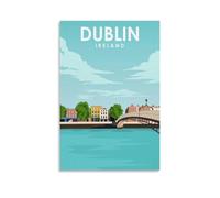 GJrjdb Pósteres vintage de viaje de Dublín Irlanda, 40 x 60 cm