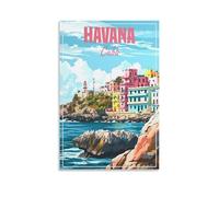 GJrjdb Vitger - Póster de viaje de La Habana Cuba, lienzo, decoración de pared, casa, dormitorio, oficina, pósteres, impresiones artísticas para pared, decoración rústica del hogar para sala de estar,