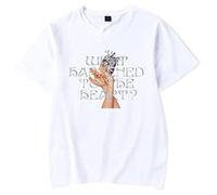 GJRJS Aurora Merch What Happened to The Heart Camiseta Estampada de Moda Casual,Blanca,S