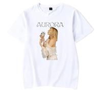 GJRJS Aurora Merch What Happened to The Heart Camiseta Estampada de Moda Casual,Blanca,S