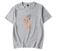 GJRJS Aurora Merch What Happened to The Heart Camiseta Estampada de Moda Casual,Gris,S