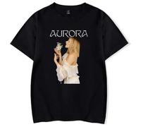 GJRJS Aurora Merch What Happened to The Heart Camiseta Estampada de Moda Casual,Negro,S