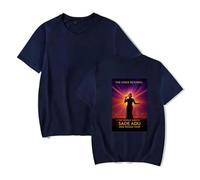 GJRJS Cantante Sade-Tour-2026 Camiseta Estampada de Moda Casual,Azul,XXS