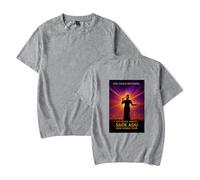 GJRJS Cantante Sade-Tour-2026 Camiseta Estampada de Moda Casual,Gris,M