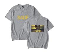 GJRJS Cantante Sade-Tour-2026 Camiseta Estampada de Moda Casual,Gris,XS