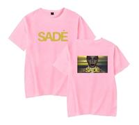 GJRJS Cantante Sade-Tour-2026 Camiseta Estampada de Moda Casual,Rosado,4XL