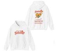 GJRJS Katseye Hands Off Gabriela Hoodie-Sudadera con Capucha Unisex a la Moda,Estampado De ModaCómoda Sudadera Suelta De Manga Larga Top Informal para Hombres Y Mujeres,Blanca,S