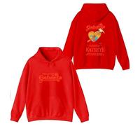 GJRJS Katseye Hands Off Gabriela Hoodie-Sudadera con Capucha Unisex a la Moda,Estampado De ModaCómoda Sudadera Suelta De Manga Larga Top Informal para Hombres Y Mujeres,Rojo,XXS