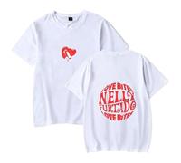 GJRJS Nelly Furtado Love Bites 2025 Camiseta Estampada de Moda Casual,Blanca,S
