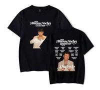 GJRJS Quevedo Buenas Noches Tour 2025 Camiseta Estampada de Moda Casual,Negro,XXS