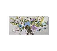 GJRYHXT Cuadros murales abstractas de lienzo de flores. Carteles de Arte Moderno NO.5. Imprimir en lienzo. Cuadro de decoración grande para sala de estar 60x130cm solo lienzo