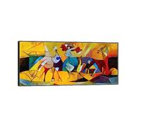 GJRYHXT Pablo Picasso Cuadros de Arte. Pintura mural famosa enmarcada: Joie de Vivire. Reproducción de carteles de lienzo. Cuadro de decoración para sala de estar 50x110cm marco negro