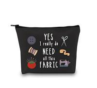 GJTIM Edredón de regalo de costura, regalo Yes I Really Do Need All This tela bolsa de maquillaje regalo para colchas, costureras, sastres, adictos a la costura, All This Fabric Black, M, Lindo