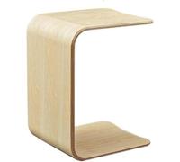 GJUANN Mesa Auxiliar en Forma de U, con Borde de Madera Natural, en Forma de C para sofá Cama, Mesa Auxiliar para portátil, Ideal para Sala de Estar y Espacios pequeños, mesita de Noche p