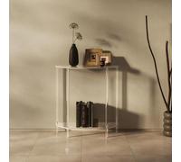 GJUANN Mesa Consola acrílica de Dos Niveles, Mesa Auxiliar Transparente para sofá, pequeña Mesa semicircular para la Entrada, 75 x 30 x 80 cm, fácil Montaje, Ideal para sofá, Entrada o re