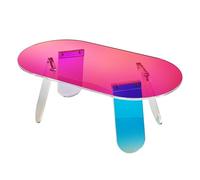 GJUANN Mesa de Centro Moderna de acrílico, Mesa Auxiliar de acrílico Iridiscente, Mesa Auxiliar de acrílico Colorida, Mesa de Centro Sencilla para Sala de Estar, fácil de armar, Ideal par