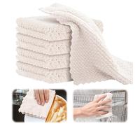 GJV Paquete de 5 paños de cocina de forro polar coral, súper suaves y absorbentes, paño de limpieza de microfibra de terciopelo coral, trapos antiadherentes, lavables con aceite, de secado rápido, 25