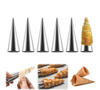 GJV Paquete de 6 moldes de cuerno de crema grandes de 4.92 pulgadas, antiadherentes, moldes de pastelería, croissant, formas para hornear croissants cuentas, croissant de chocolate, rollos de brioche,