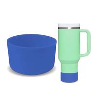 GJV Protector de silicona mejorado para vaso Stanley Quencher Adventure de 1,134.0 g, 850.5 g, 567.0 g, 850.5 g, 850.5 g, funda inferior para botella de agua, accesorios para taza Stanley (azul