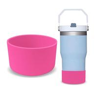 GJV Protector de silicona mejorado para vaso Stanley Quencher Adventure de 1,134.0 g, 850.5 g, 567.0 g, 850.5 g, 850.5 g, funda inferior para botella de agua, accesorios para taza Stanley (rojo rosa,