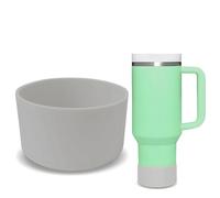 GJV Protector de silicona mejorado para vaso Stanley Quencher Adventure de 40, 30 y 20 onzas, accesorios de cubierta inferior de botella de agua para taza Stanley (gris)