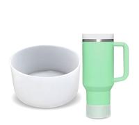 GJV Protector de silicona mejorado para vaso Stanley Quencher Adventure de 40 onzas, 30 onzas, 20 onzas, 30 onzas, 30 onzas, accesorios de funda inferior para botella de agua (transparente, diámetro
