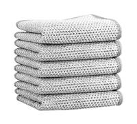 GJV Trapos de cocina reutilizables de doble capa, paño de cocina multifuncional que no raya, paño de alambre plateado, trapos de limpieza de alambre, trapos de cocina para cocina (5)