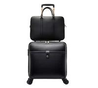 GJVBGA Juegos de 2 piezas Reise-PU-Leder-Koffer-Set, Wasserdicht, Kratzfest, PU-Leder-Gepäck, Business-Koffer-Set für Geschäftsleute, negro, 18in