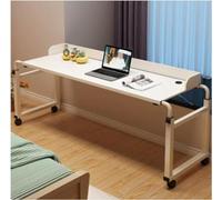 GJVBGA Mesa De Sobrecama con Ruedas Altura Ajustable 65-95cm sobre El Escritorio De La Cama Mesa Auxiliar Ajustable 120-230cm Escritorio King Queen(Color:Blanco)