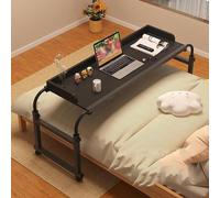 GJVBGA Mesa De Sobrecama con Ruedas Altura Ajustable 65-95cm sobre El Escritorio De La Cama Mesa Auxiliar Ajustable 120-230cm Escritorio King Queen(Color:Negro)