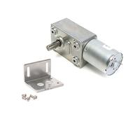 GJZIFGFWQ Mini Motor DC 6V 12V 24V Motor de reducción + Soporte + Controlador Velocidad Metal Gear Worm Turbo Geared Motor: 375rpm, Voltaje: Paquete D(Package B,12V 375rpm)