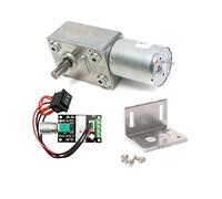 GJZIFGFWQ Mini Motor DC 6V 12V 24V Motor de reducción + Soporte + Controlador Velocidad Metal Gear Worm Turbo Geared Motor: 375rpm, Voltaje: Paquete D(Package D,6V 375rpm)