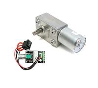 GJZIFGFWQ Mini Motor DC 6V 12V 24V Motor de reducción + Soporte + Controlador Velocidad Metal Gear Worm Turbo Geared Motor: 375rpm, Voltaje: Paquete D(Package D,12V 375rpm)