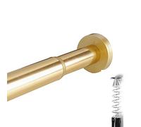 GJZQDKX Barra telescópica de Acero Inoxidable Dorado para Cortinas, Extensible, para Cortinas de Visillo y de Red, Ajustable de 77 a 120 cm y Elegante riel para Cortinas.