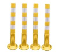 GJZQDKX Bolardos Reflectantes de Seguridad Vial, Paquete de 4 Conos de estacionamiento Flexibles para barreras de Entrada y marcadores de Accidentes.