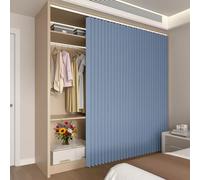 GJZQDKX Cortina autoadhesiva Deslizante para Armario, Color Azul, Separador de ambientes para el hogar, Oficina, Aula, Espacio de Trabajo o estantería, 100 cm de Ancho x 180 cm de Alto, Pantalla de