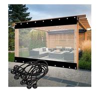GJZQDKX Cortina de Lona de PVC Impermeable de Alta Resistencia. Panel Exterior Transparente con Ojales para pérgola, terraza y Cortinas Laterales. Duradera y Resistente a la Intemperie. Ideal para u