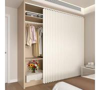GJZQDKX Cortina Deslizante autoadhesiva para Armario, Pantalla de privacidad Blanca para hogar, Oficina, Aula, Separador de ambientes, estantería, 270 cm de Ancho x 240 cm de Alto. Elegante y funcio