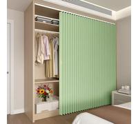 GJZQDKX Cortina Deslizante autoadhesiva para Armario, Separador de ambientes Verde, Pantalla de privacidad, faldón de Mesa para el hogar, Oficina, Aula, estantería, 180 cm de Ancho x 200 cm de Alto.