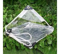 GJZQDKX Lona Transparente Impermeable de PVC de 420 g/m², 3,1 x 4,9 m - Resistente a desgarros y heladas para jardín, Exteriores e invernaderos. Grosor: 0,35 mm. Espacio Entre Agujeros: 30 cm.
