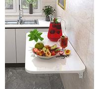GJZQDKX Mesa Plegable de Pared con alas abatibles, Escritorio para Ordenador, Mesa de Cocina y Comedor Que Ahorra Espacio, Escritorio Tipo Caballete, Color Blanco, 60 x 40 cm / 24 x 16 Pulgadas.
