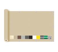 GJZQDKX Pantalla para balcón Frangivento de 140x500cm, de Secado rápido, fácil instalación, Cubierta para barandilla de diversas Vallas, Color Arena, Resistente a la Intemperie, protección