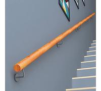 GJZQDKX Pasamanos de Pared de Madera Maciza con Soporte de Metal, Barra de Agarre para escaleras sin barreras para Personas Mayores, niños y Personas con discapacidad, 1,5 m/4,9 pies de la