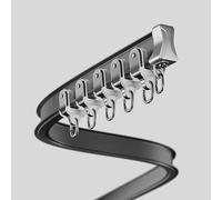 GJZQDKX Sistema de riel Ajustable para Cortinas de 1,8 m, Montaje en Techo para Cortinas correderas, Ideal para la decoración de la Sala de Estar, Color Negro, riel Individual de 3,3 m, diseño Flexi