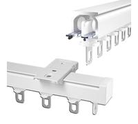 GJZQDKX Sistema de rieles de Cortina de Techo de Aluminio Ajustable de 100 a 500 cm Robusto Binario para Cortinas de Exterior Fácil instalación para separadores de ambientes y versátil.