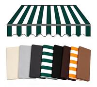 GJZQDKX Toldo retráctil para Puerta de 300x150cm, Impermeable, de poliéster, para Patio y Tienda - Tela de Repuesto Blanca y Verde, protección UV para Exteriores.